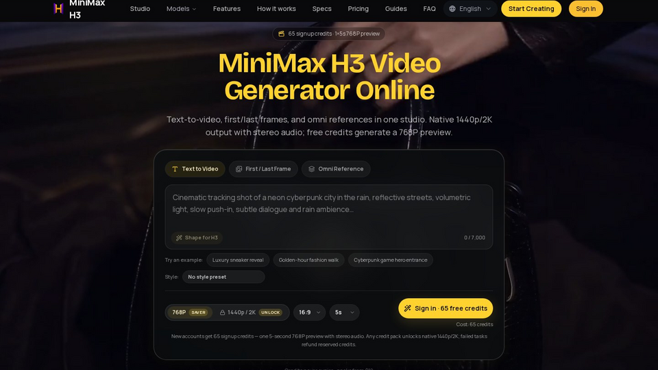 Screenshot of MiniMaxH3.app