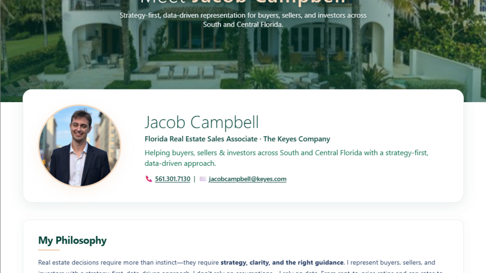 Screenshot of Jacob Campbell Realtor