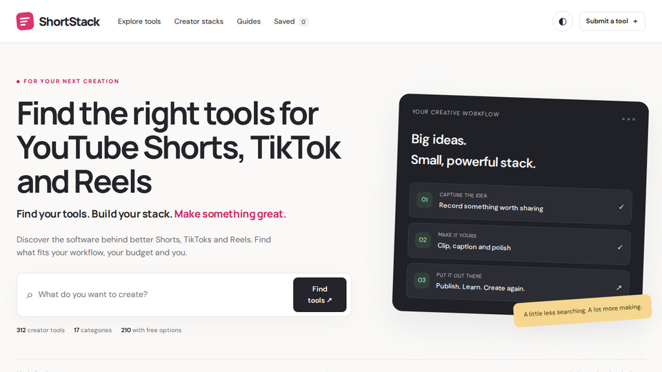 Screenshot of ShortStack.tools