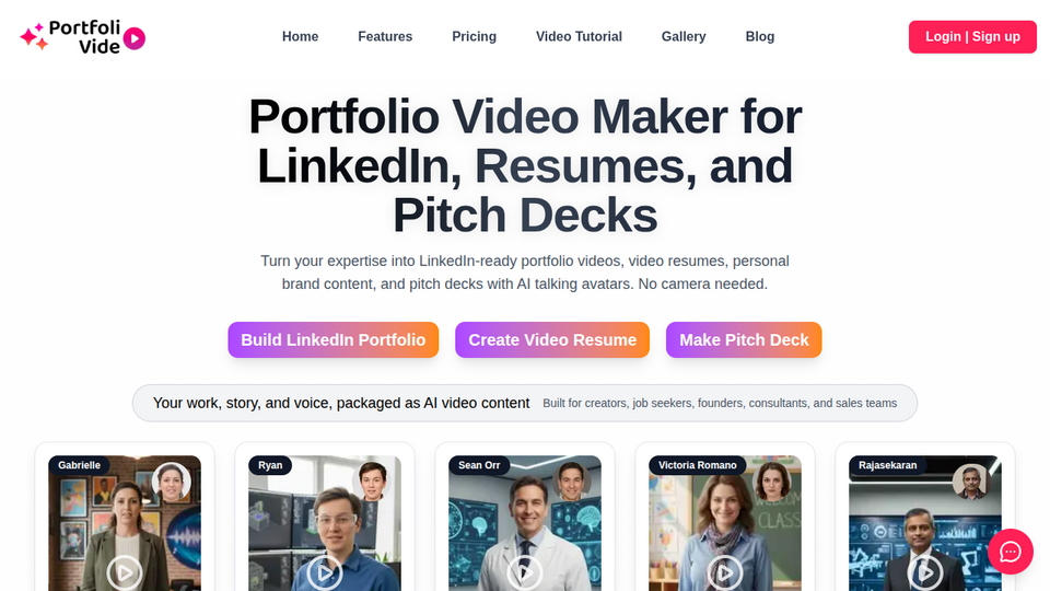 Screenshot of PortfolioVideo