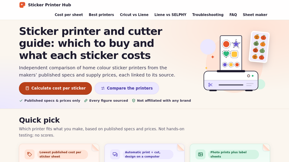 Screenshot of Sticker Printer Hub