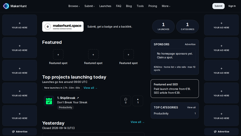 Screenshot of MakerHunt