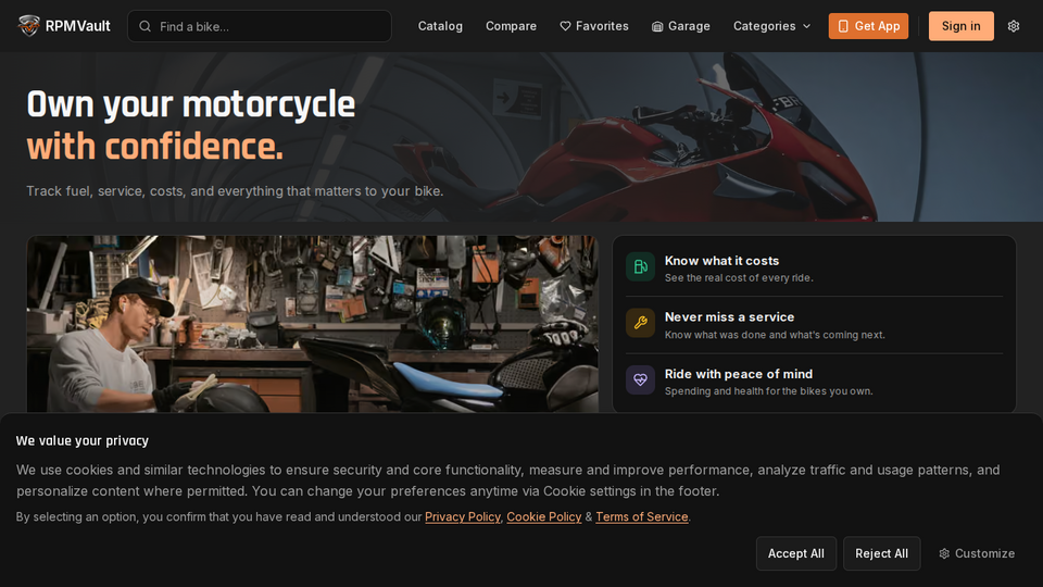 Screenshot of RPMVault