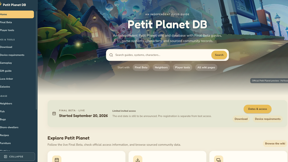 Screenshot of Petit Planet DB