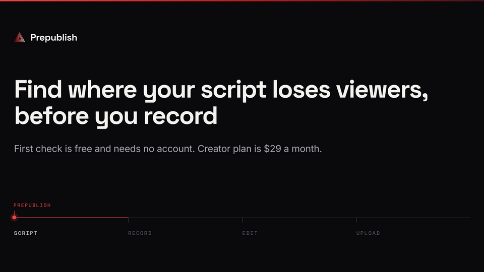 Screenshot of Prepublish