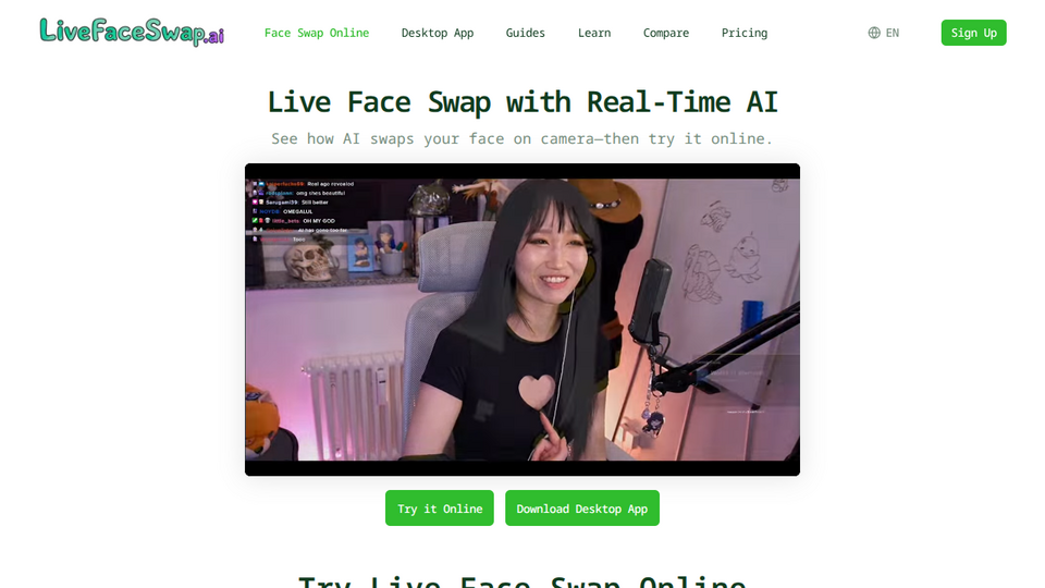 Screenshot of LiveFaceSwap