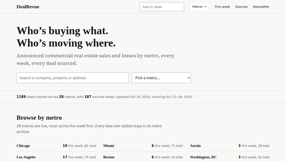 Screenshot of DealRevue