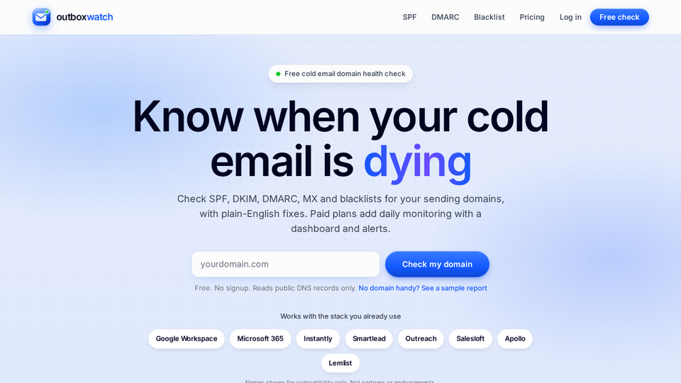 Screenshot of OutboxWatch