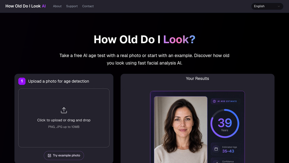 Screenshot of How Old Do I Look