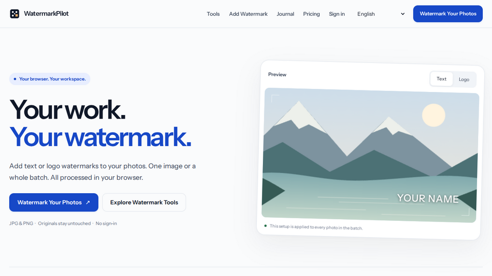 Screenshot of WatermarkPilot