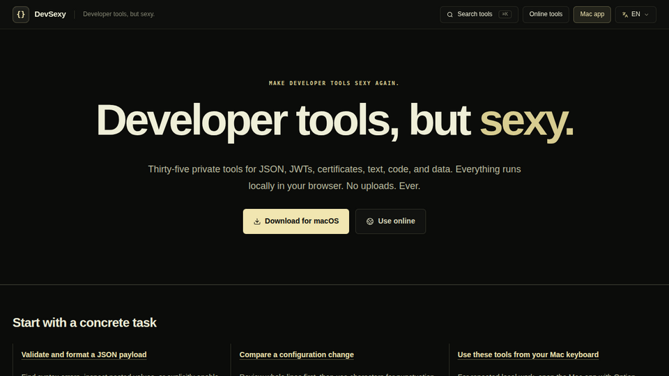 Screenshot of DevSexy