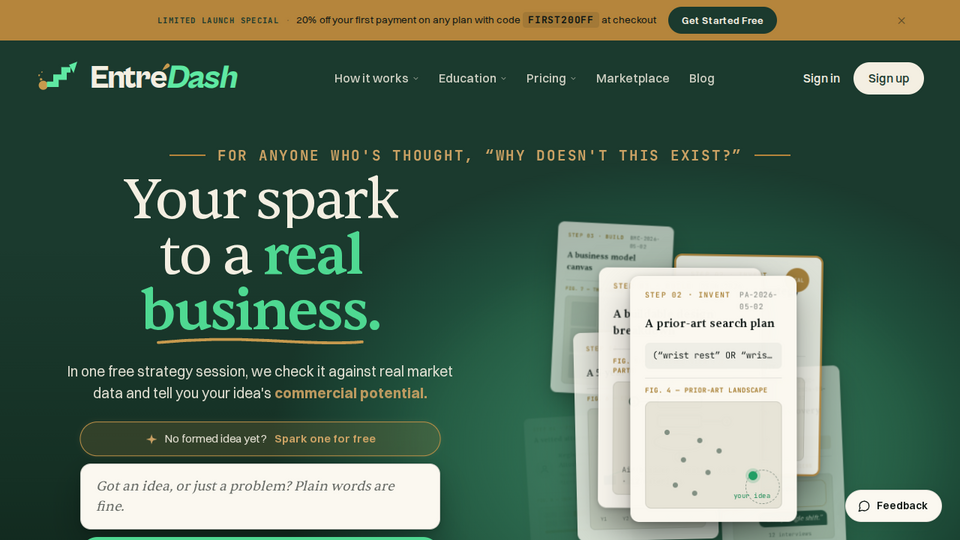 Screenshot of EntreDash