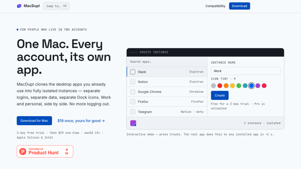 Screenshot of MacDupl