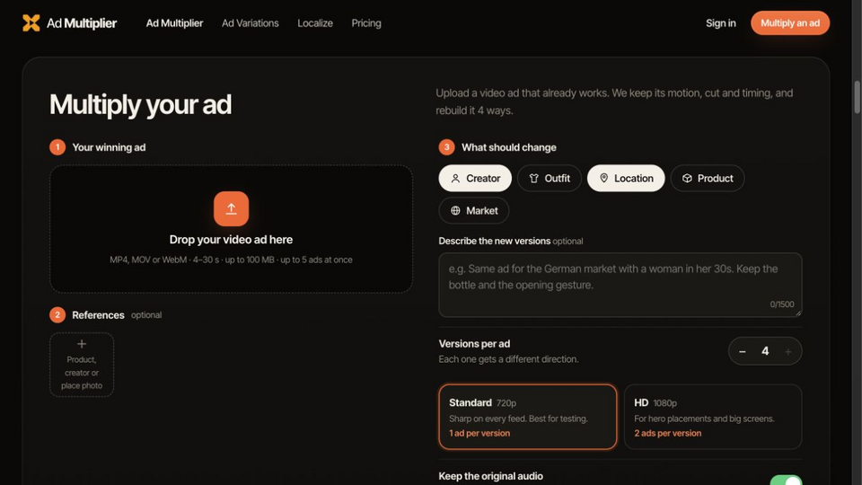 Screenshot of Ad Multiplier