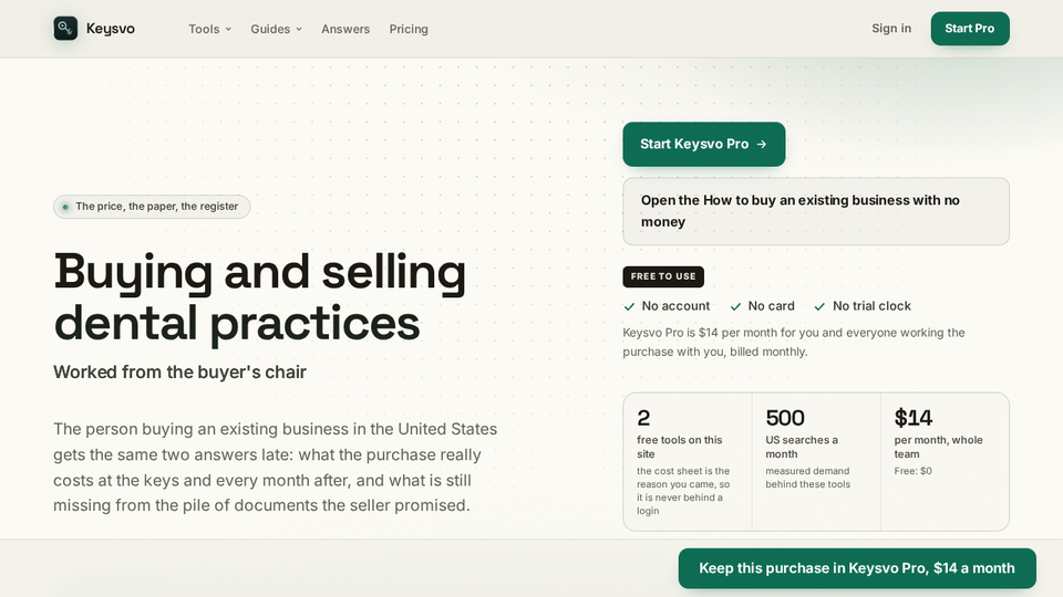 Screenshot of Keysvo