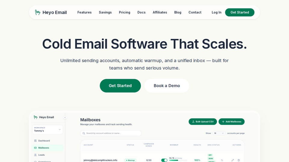Screenshot of Heyo Email