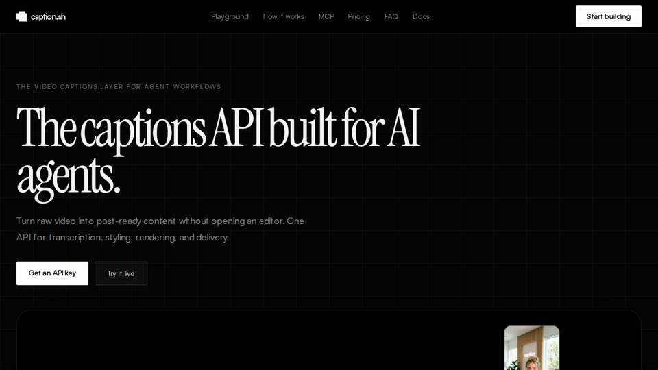 Screenshot of caption.sh