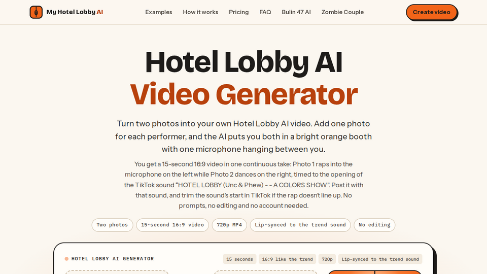 Screenshot of My Hotel Lobby AI