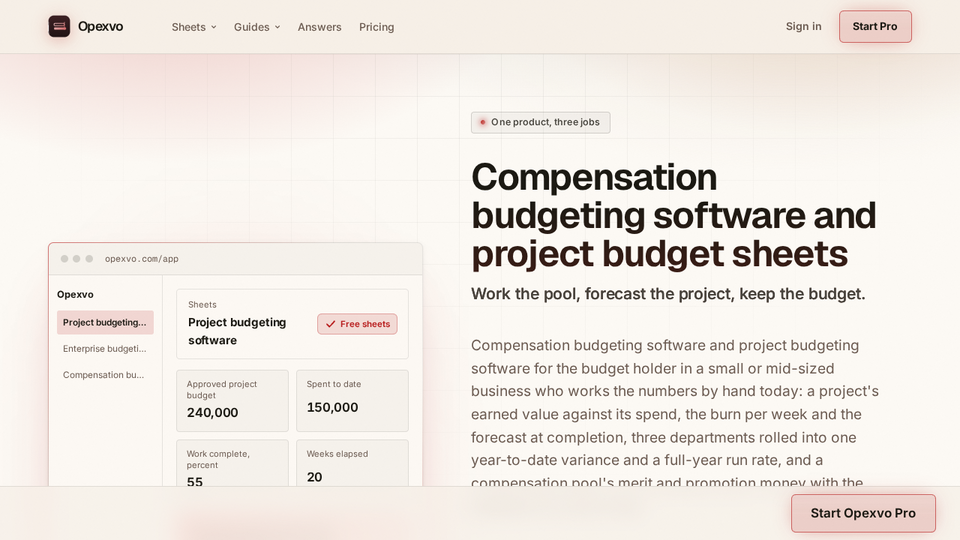 Screenshot of Opexvo