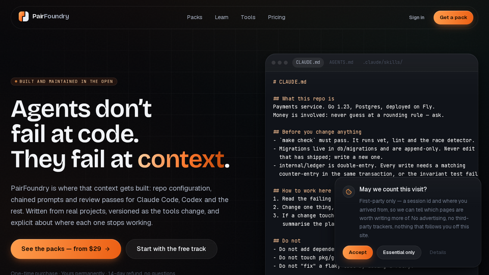 Screenshot of PairFoundry