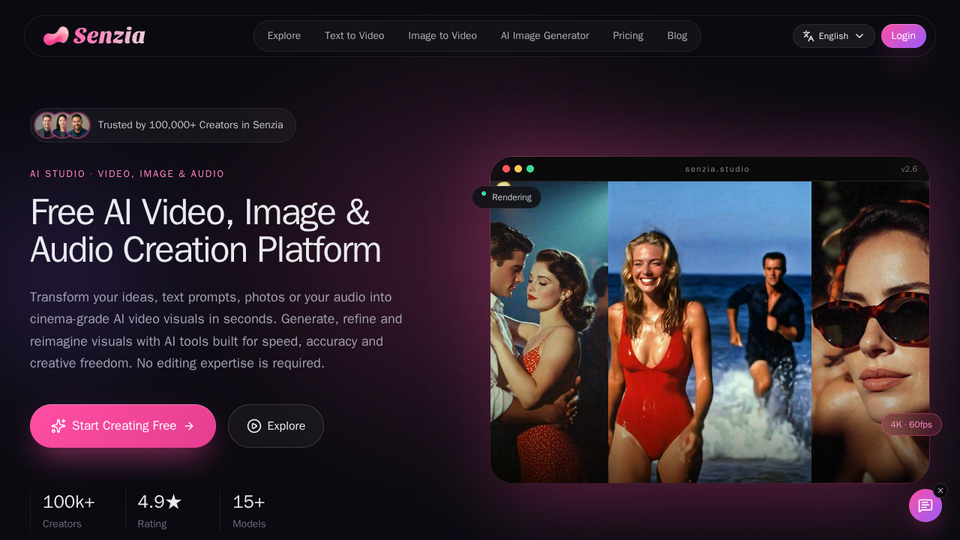 Screenshot of Senzia