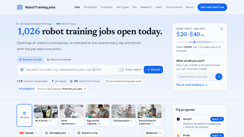 Screenshot of RobotTraining.jobs