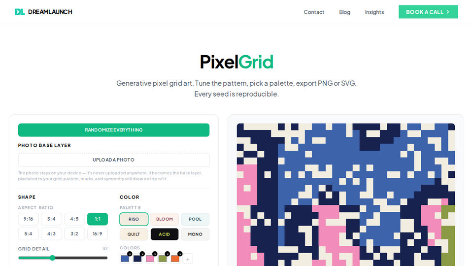 Screenshot of PixelGrid