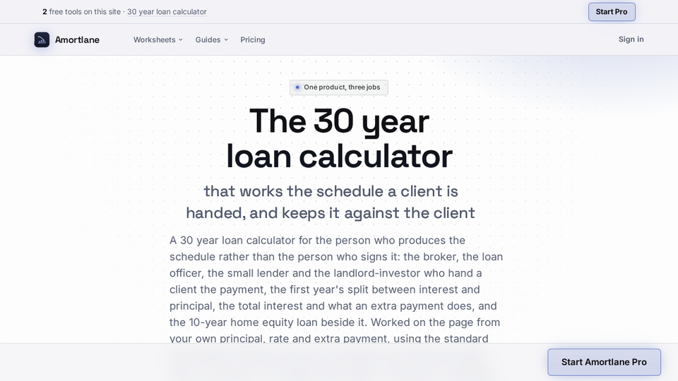 Screenshot of Amortlane