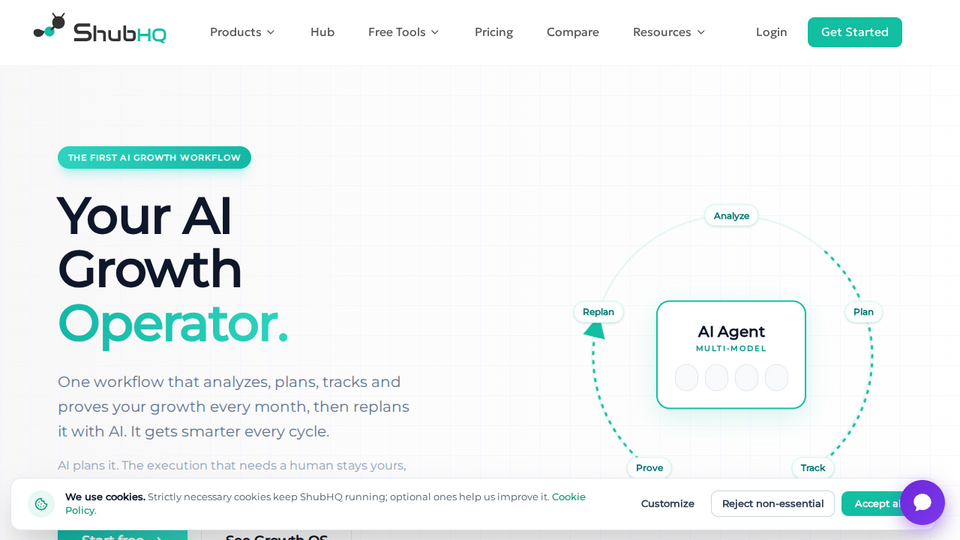 Screenshot of ShubHQ