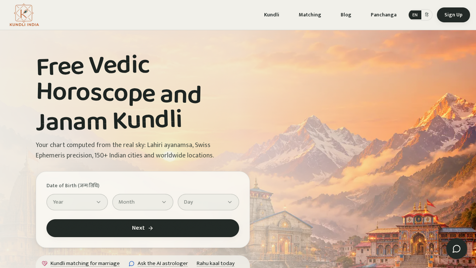 Screenshot of Kundli India