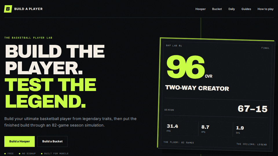 Screenshot of Build A Player