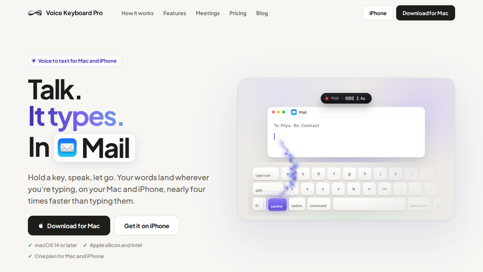 Screenshot of Voice Keyboard Pro