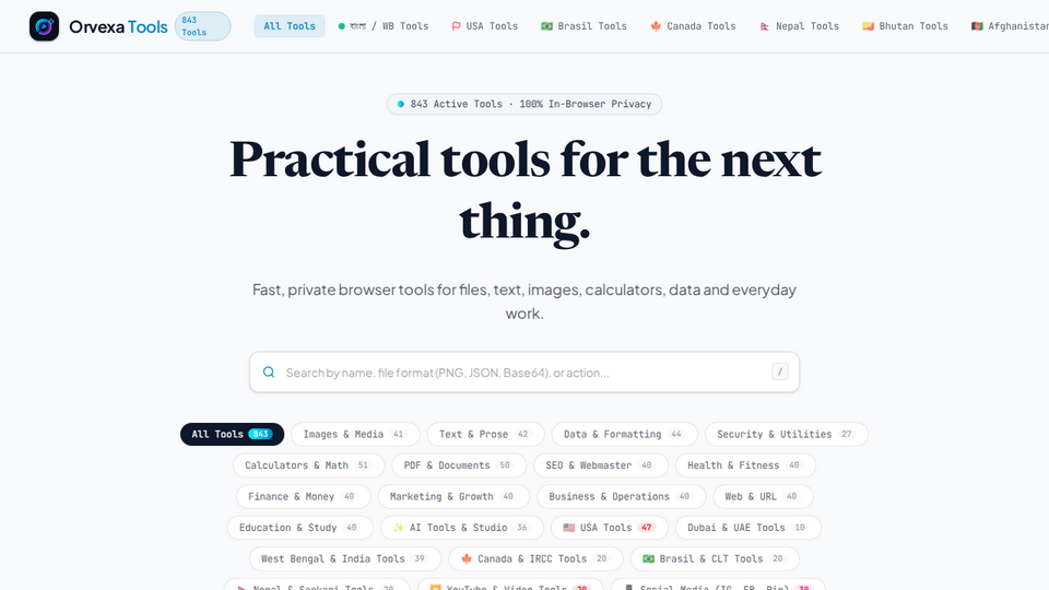 Screenshot of Orvexa Tools