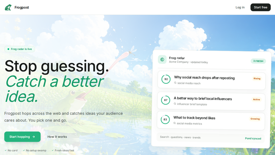 Screenshot of Frogpost
