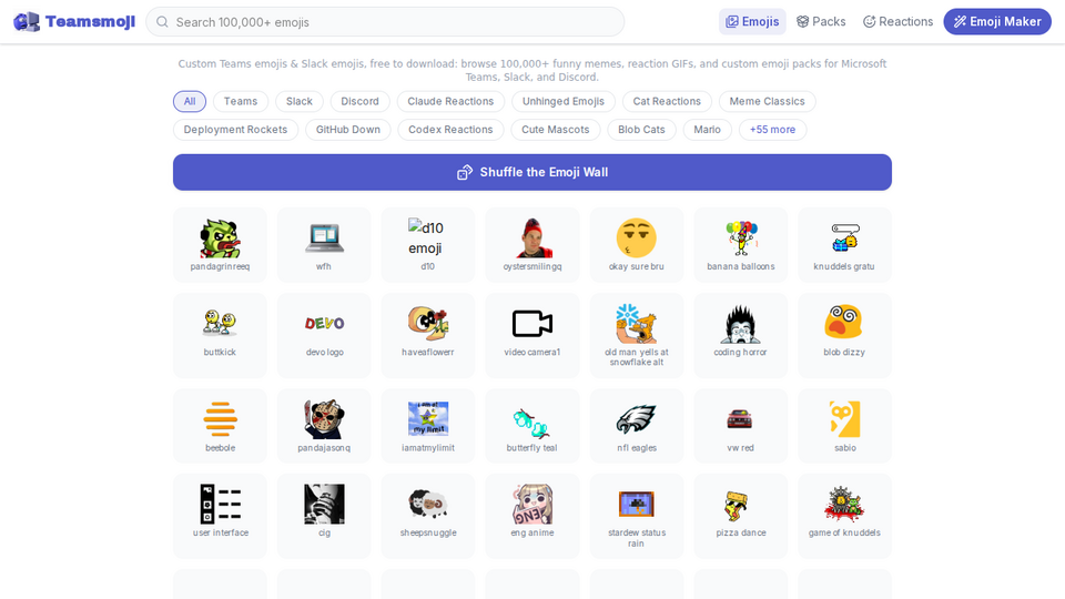 Screenshot of Teamsmoji