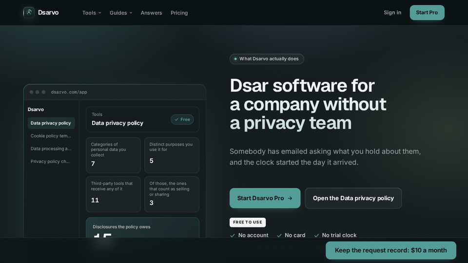 Screenshot of Dsarvo