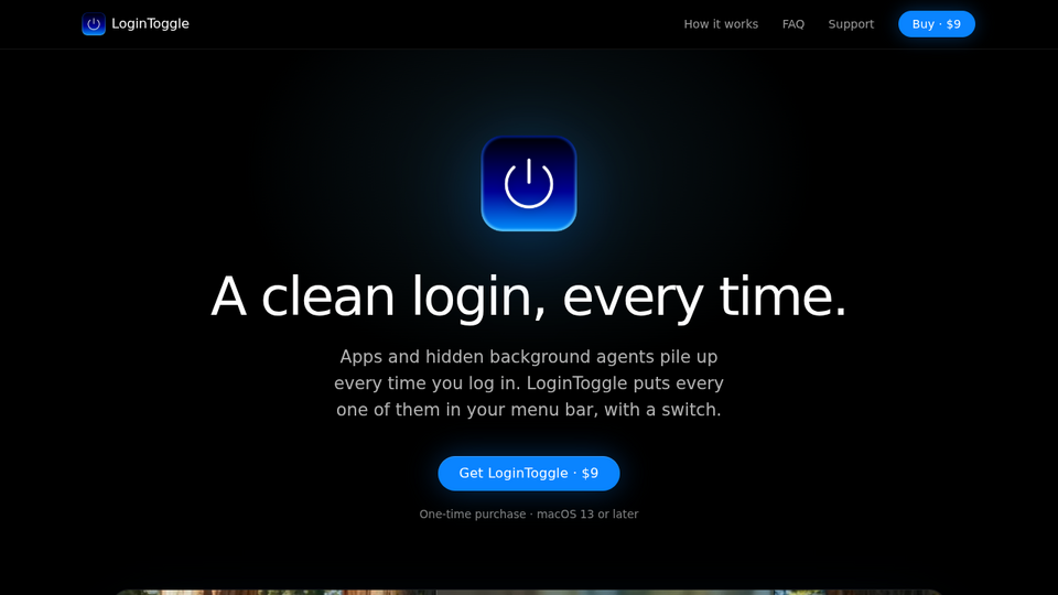 Screenshot of LoginToggle