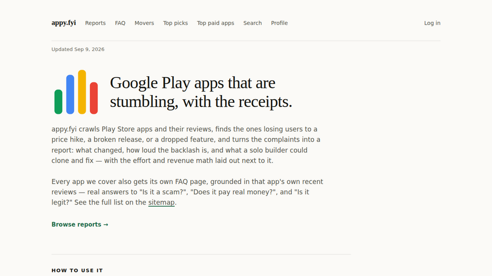 Screenshot of appy.fyi