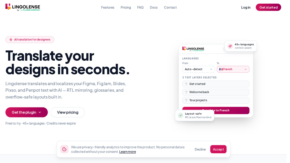 Screenshot of Lingolense