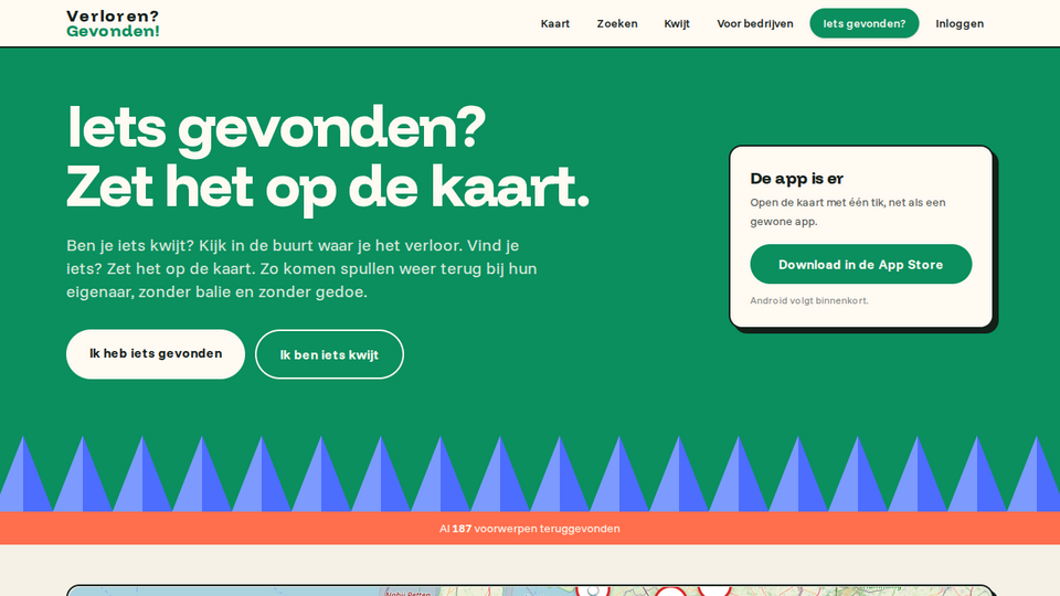 Screenshot of verlorengevonden.nl