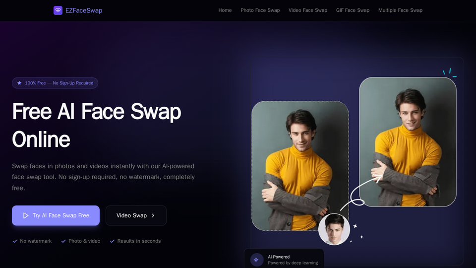 Screenshot of EZFaceSwap