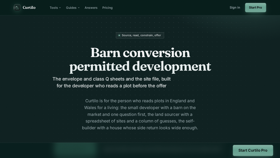 Screenshot of Curtilo