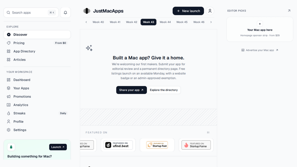 Screenshot of JustMacApps