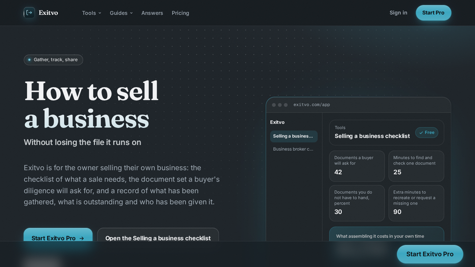 Screenshot of Exitvo