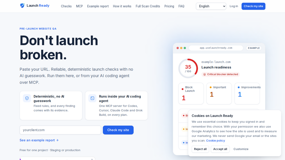 Screenshot of Launch Ready