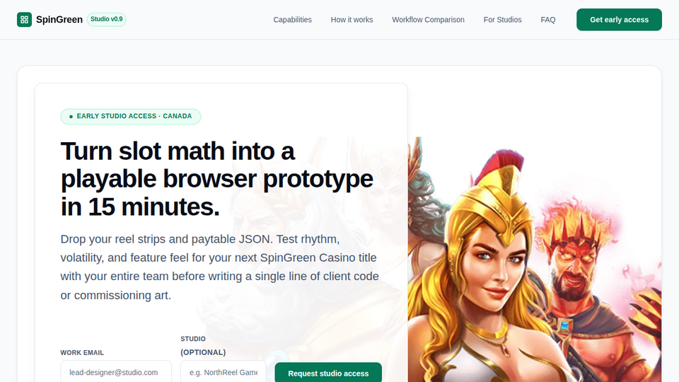 Screenshot of SpinGreen