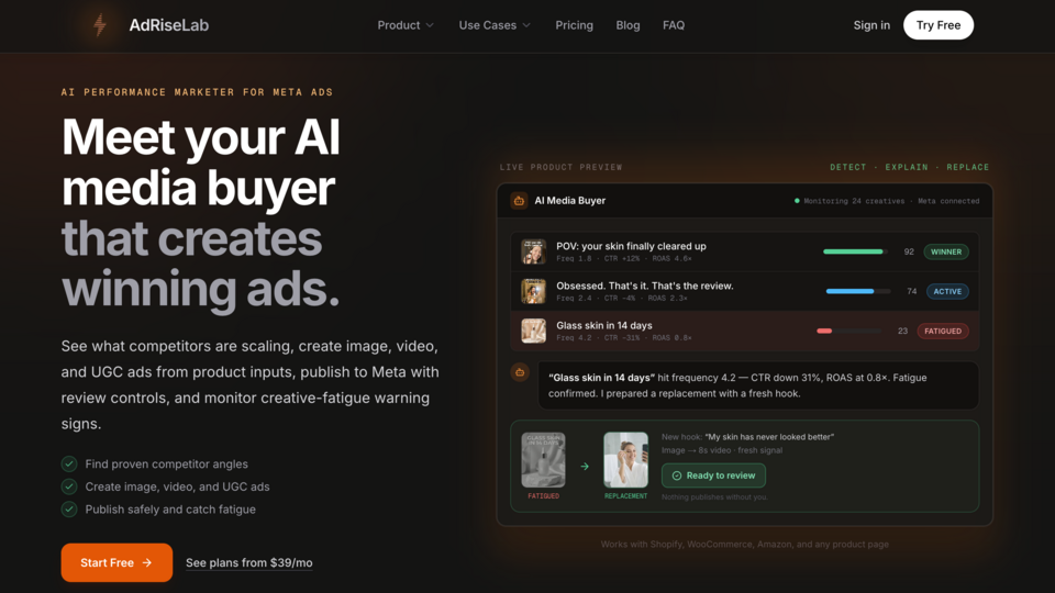 Screenshot of AdRiseLab