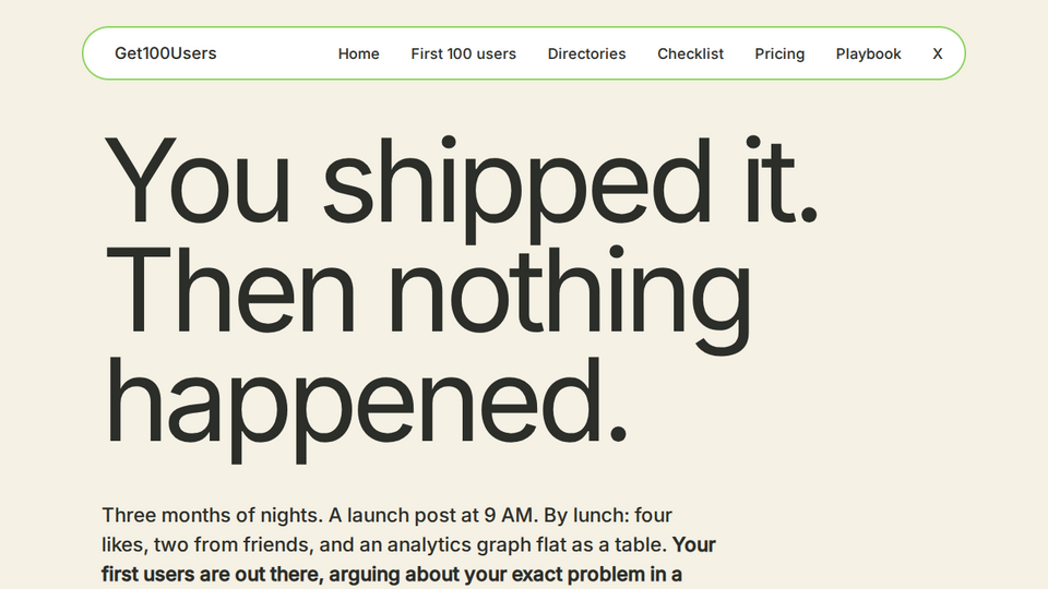 Screenshot of Get100Users
