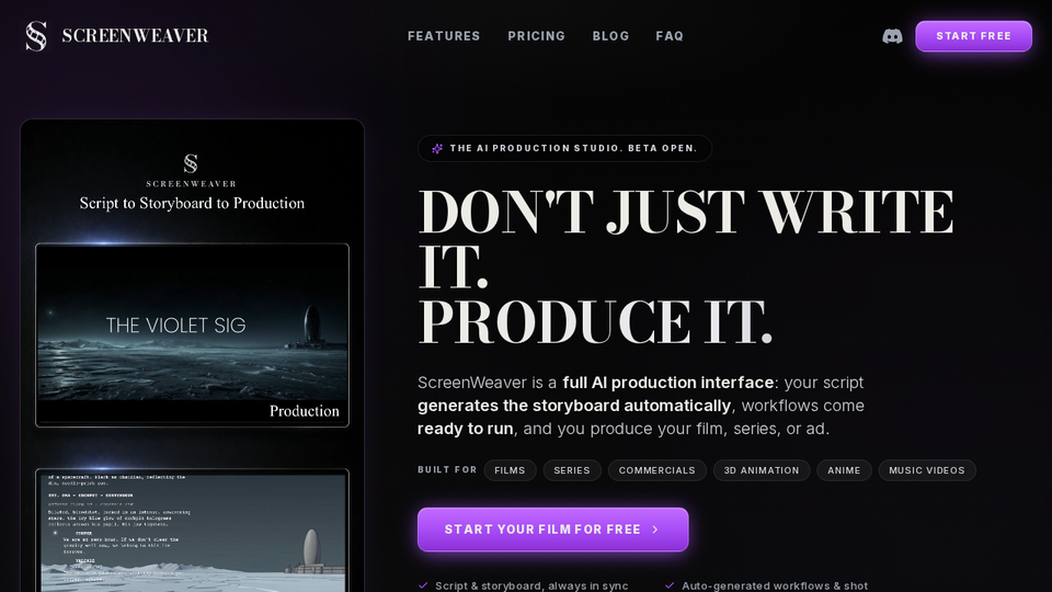 Screenshot of ScreenWeaver