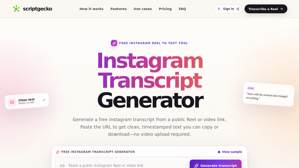 Screenshot of ScriptGecko